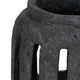 Decorative Round Hurricane Candle Lantern | Open Slats | Black Terracotta