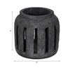 Decorative Round Hurricane Candle Lantern | Open Slats | Black Terracotta
