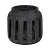 Round Hurricane Lantern with Open Slat Design | 10" Black Terracotta