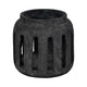 Round Hurricane Lantern with Open Slat Design | 10" Black Terracotta