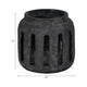 Round Hurricane Lantern with Open Slat Design | 10" Black Terracotta