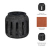 Round Hurricane Lantern with Open Slat Design | 10" Black Terracotta