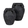Old World Jug Flower Vase w Multiple Handles | 12" Black Terracotta