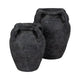 Old World Jug Flower Vase w Multiple Handles | 12" Black Terracotta