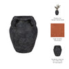 Old World Jug Flower Vase w Multiple Handles | 12" Black Terracotta
