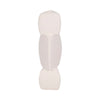 Stacked Geometric Taper Candle Holder | Gloss White Ceramic | 12"