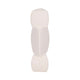 Stacked Geometric Taper Candle Holder | Gloss White Ceramic | 12"