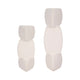 Stacked Geometric Taper Candle Holder | Gloss White Ceramic | 12"