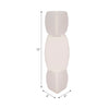 Stacked Geometric Taper Candle Holder | Gloss White Ceramic | 12"