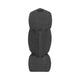 Contemporary Stacked Taper Candle Holder | 9" Black Ceramic Finish