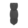 Contemporary Stacked Taper Candle Holder | 9" Black Ceramic Finish