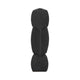 Modern Stacked Taper Candle Holder | 12" Black Ceramic Finish