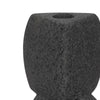 Modern Stacked Taper Candle Holder | 12" Black Ceramic Finish
