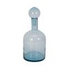 Decorative Bottle with Stopper | Coastal Style Light Blue Glass | 17"
