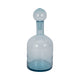 Decorative Bottle with Stopper | Coastal Style Light Blue Glass | 17"
