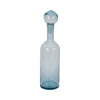 Decorative Accent Bottle w Stopper | Light Blue Glass Ombre | 20"