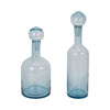Decorative Accent Bottle w Stopper | Light Blue Glass Ombre | 20"