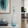 Decorative Accent Bottle w Stopper | Light Blue Glass Ombre | 20"