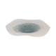 Decorative Centerpiece Bowl | 12" | Light Blue and White Glass