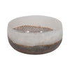 Decorative Accent Bowl | Neutral Tones Ombre Gray & White | 8" Glass