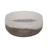 Decorative Accent Bowl | Neutral Tones Ombre Gray & White | 8" Glass