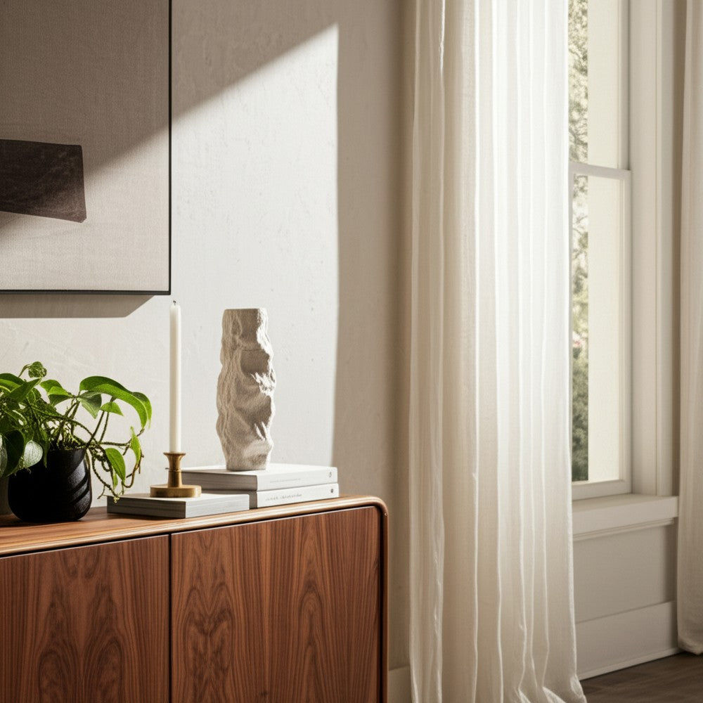 Decorative Vase | 17" | Rough Natural Textured White Ceramic Stoneware