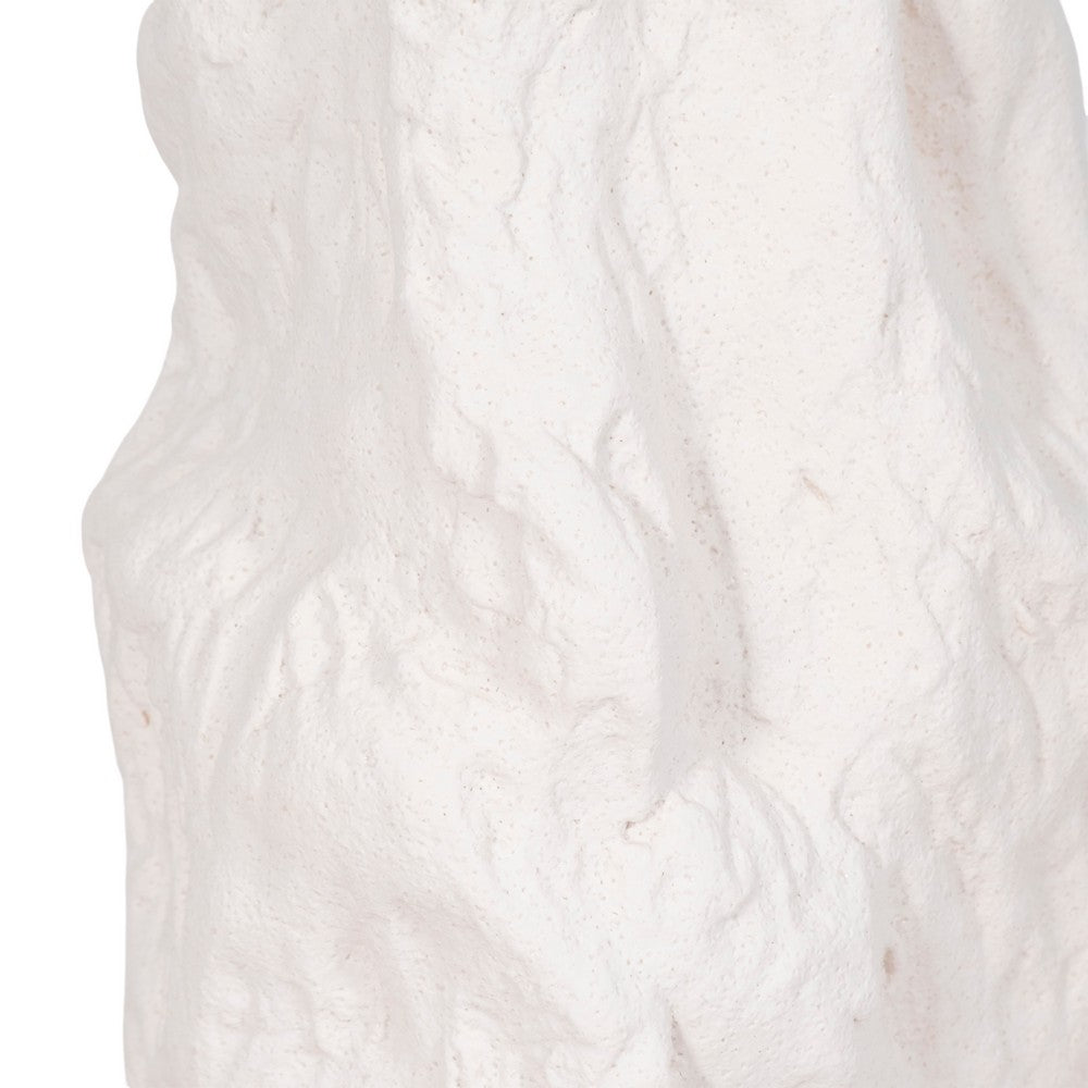 Decorative Vase | 17" | Rough Natural Textured White Ceramic Stoneware