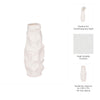 Decorative Vase | 17" | Rough Natural Textured White Ceramic Stoneware