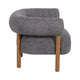 Accent Barrel Chair | Cushioned Seat | Gray Nonwoven Fabric | Brown Wood