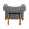 Accent Barrel Chair | Cushioned Seat | Gray Nonwoven Fabric | Brown Wood