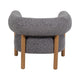 Accent Barrel Chair | Cushioned Seat | Gray Nonwoven Fabric | Brown Wood