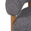 Accent Barrel Chair | Cushioned Seat | Gray Nonwoven Fabric | Brown Wood