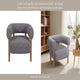 Accent Barrel Chair | Cushioned Seat | Gray Nonwoven Fabric | Brown Wood