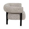 Accent Chair | Round Back Speckled White Upholstery | Black Wood Legs