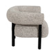 Accent Chair | Round Back Speckled White Upholstery | Black Wood Legs