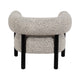 Accent Chair | Round Back Speckled White Upholstery | Black Wood Legs
