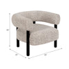Accent Chair | Round Back Speckled White Upholstery | Black Wood Legs