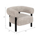 Accent Chair | Round Back Speckled White Upholstery | Black Wood Legs