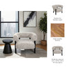 Accent Chair | Round Back Speckled White Upholstery | Black Wood Legs
