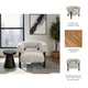 Accent Chair | Round Back Speckled White Upholstery | Black Wood Legs