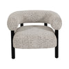 Accent Chair | Round Back Speckled White Upholstery | Black Wood Legs SBH-20552-02