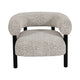 Accent Chair | Round Back Speckled White Upholstery | Black Wood Legs SBH-20552-02