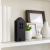 8" Accent Decorative House w Cut Out Windows | Black Wood Figurine