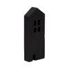 8" Accent Decorative House w Cut Out Windows | Black Wood Figurine