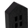 8" Accent Decorative House w Cut Out Windows | Black Wood Figurine