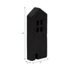 8" Accent Decorative House w Cut Out Windows | Black Wood Figurine