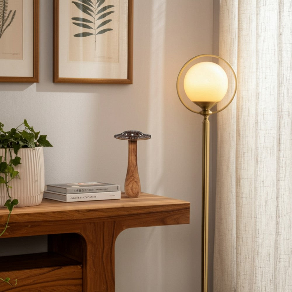 Whimsical Dotted Mushroom Decorative Accent | 10" | Brown Mango Wood