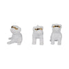 Decorative Pug Dog Figurines with Sunglasses Set of 3 | White Ceramic Finish