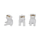 Decorative Pug Dog Figurines with Sunglasses Set of 3 | White Ceramic Finish