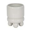 Ferny Decorative Planter with Knobby Footed Base | White Ceramic 7"